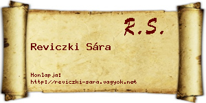 Reviczki Sára névjegykártya
